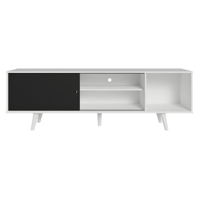 Rack Para Tv Até 80 Polegadas 160cm Com Pés Branco/preto Torino Madesa Branco/preto
