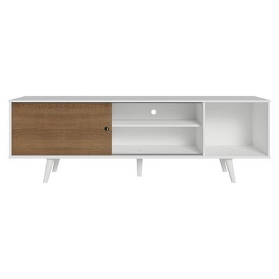 Rack Para Tv Até 80 Polegadas 160cm Branco/rustic Com Pés Branco Torino Madesa Branco/rustic