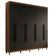 Guarda-roupa Casal Com Pés 8 Portas Batentes Rustic-preto-preto Saturno Madesa