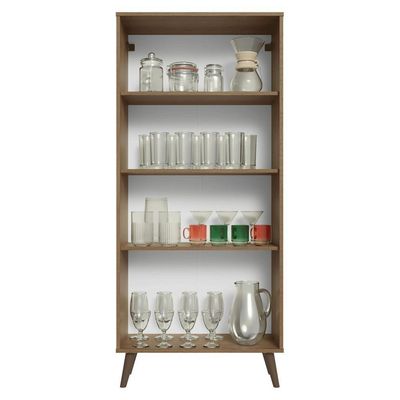 Cristaleira 70 Cm 2 Portas De Vidro Com Pés Cônicos Rustic-azul-rustic Vik Madesa