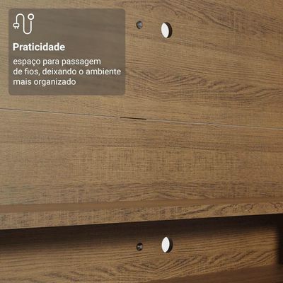 Rack Com Painel Para Tv Até 60 Polegadas 180 Cm Rustic Cancun Madesa Rustic