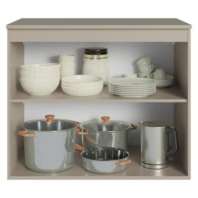 Balcão De Cozinha 80 Cm 2 Portas Nice Madesa Crema