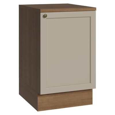 Balcão De Cozinha 50cm 1 Porta (com Tampo) Rustic/crema Vik Madesa Rustic/crema