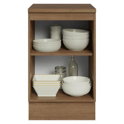 Balcão De Cozinha 50cm 1 Porta (com Tampo) Rustic/crema Vik Madesa Rustic/crema