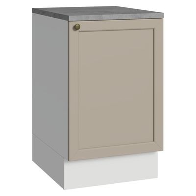 Balcão De Cozinha 50cm 1 Porta (com Tampo) Branco-crema Vik Madesa Branco-crema