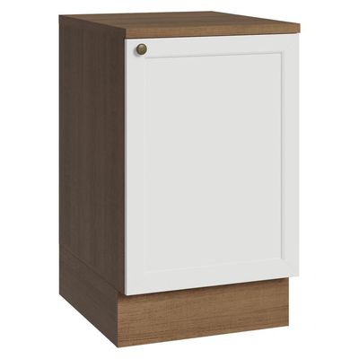Balcão De Cozinha 50cm 1 Porta Rustic/branco Vik Madesa Rustic/branco