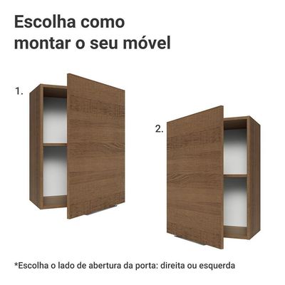 Armário Aéreo 50cm 1 Porta Rustic Stella Madesa Rustic