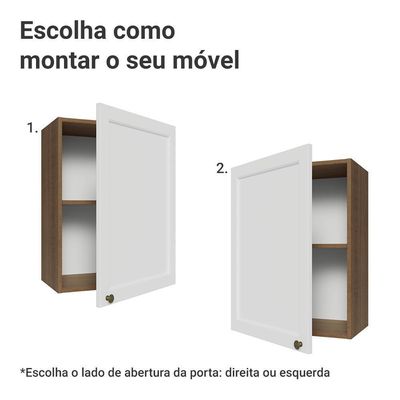 Armário Aéreo 50cm 1 Porta Rustic/branco Vik Madesa Rustic/branco