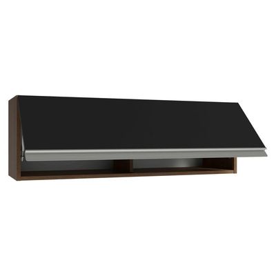 Armário Aéreo 100 Cm 1 Porta Basculante Rp Glamy Madesa Rustic/preto