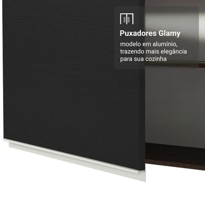 Armário Aéreo 100 Cm 1 Porta Basculante Rp Glamy Madesa Rustic/preto
