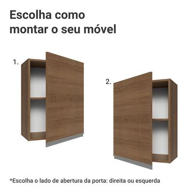 Armário Aéreo 50cm 1 Porta Rustic Glamy Madesa Rustic