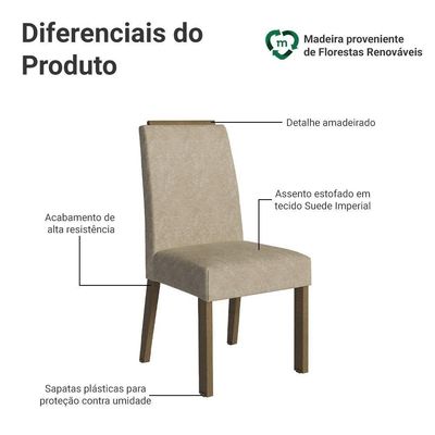 Kit 2 Cadeiras De Jantar 4255 Com Espaldar Rustic-imperial Madesa