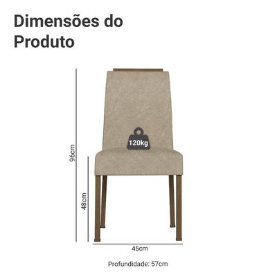 Kit 2 Cadeiras De Jantar 4255 Com Espaldar Rustic-imperial Madesa