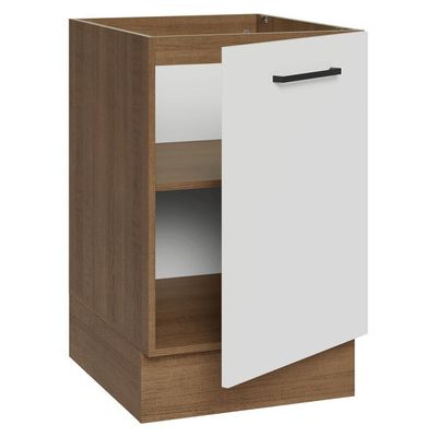 Balcão De Cozinha 50cm 1 Porta (sem Tampo) Rb Agata Madesa Rustic/branco