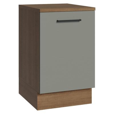 Balcão De Cozinha 50cm 1 Porta Rustic/cinza Agata Madesa Rustic/cinza