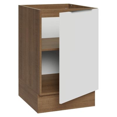 Balcão De Cozinha 50cm 1 Porta (sem Tampo) Rb Stella Madesa Rustic/branco
