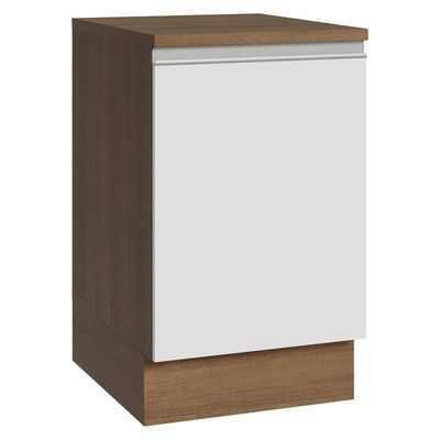 Balcão De Cozinha 50cm 1 Porta Rustic/branco Glamy Madesa Rustic/branco