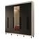 Guarda-roupa Casal Com Pés 8 Portas Batentes Com Espelho Branco-preto-preto Netuno Madesa