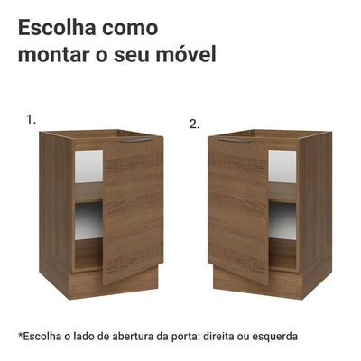 Balcão De Cozinha 50cm 1 Porta (sem Tampo) R Stella Madesa Rustic