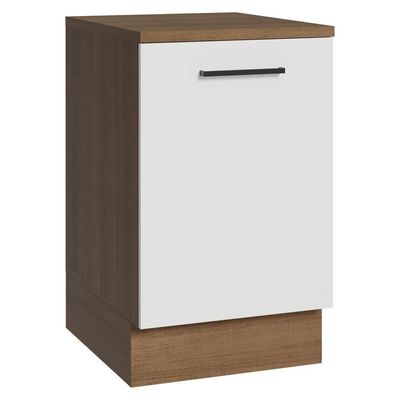 Balcão De Cozinha 50cm 1 Porta Rustic/branco Agata Madesa Rustic/branco