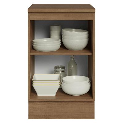 Balcão De Cozinha 50cm 1 Porta Rustic/branco Agata Madesa Rustic/branco