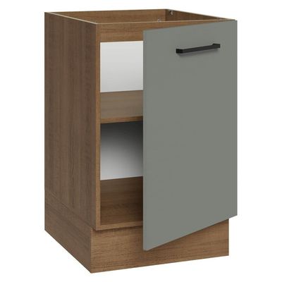 Balcão De Cozinha 50cm 1 Porta (sem Tampo) Rc Agata Madesa Rustic/cinza