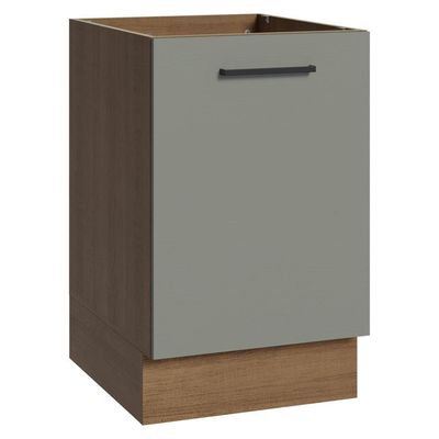 Balcão De Cozinha 50cm 1 Porta (sem Tampo) Rc Agata Madesa Rustic/cinza