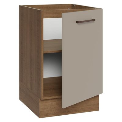Balcão De Cozinha 50cm 1 Porta (sem Tampo) Rc Agata Madesa Rustic/crema