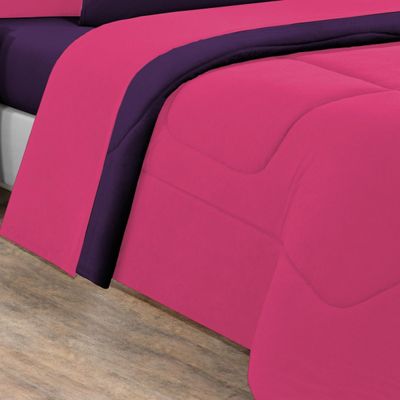 Edredom Malha 100% Algodão Gran Moratta 1 Peça Casal - Pink /Roxo