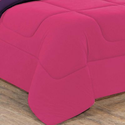 Kit Edredom Malha 100% Algodão Gran Moratta 3 Peças Casal - Pink /Roxo