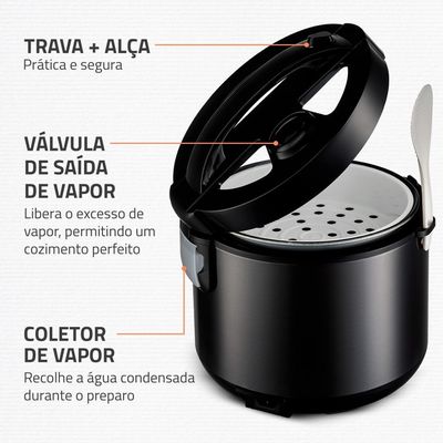 Panela Elética Top View 6X Mondial Black Inox 500W - PE-30-6X 127V