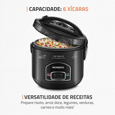 Panela Elética Top View 6X Mondial Black Inox 500W - PE-30-6X 127V