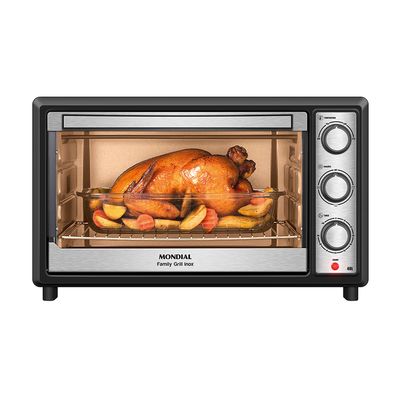 Forno Elétrico 48L Family Grill Inox Mondial Preto/Inox 1800W - FRN-48-BI 127V