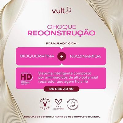 Condicionador Intensivo Choque De Reconstrução Sela E Repara O Cabelo Hd 200ml Vult