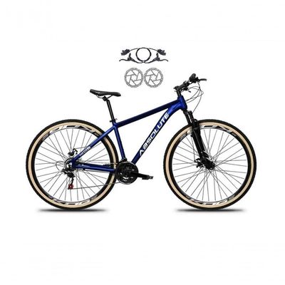 Bicicleta Aro 29 Absolute Nero 5 Alumínio Freio Hidráulico 24v Garfo Suspensão Mtb Azul Tamanho 15