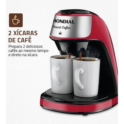 Cafeteira Elétrica Mondial Smart Coffee Vermelha 2 Xícaras 500w 110v