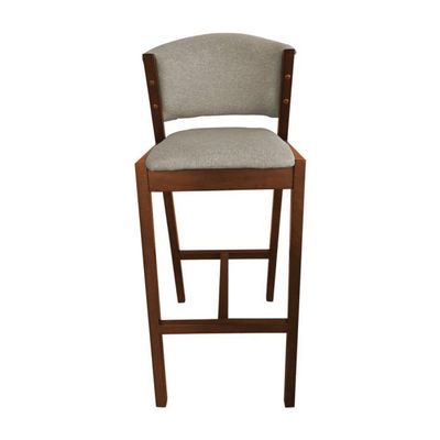 Kit 3 Banquetas Altas De Madeira Maciça Ana Em Linho Premium Bege Linho Mel