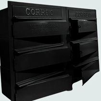 Caixa De Correios Cinza 6 Módulos Tamanho 15x50x36cm Aço Preto