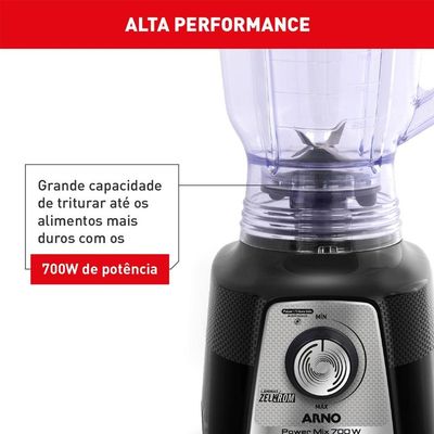 Liquidificador Power Mix Arno 700w Lq35 Preto 220V