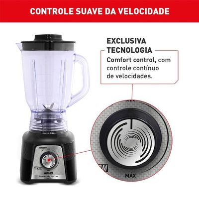 Liquidificador Power Mix Arno 700w Lq35 Preto 220V
