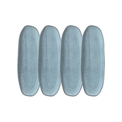 Conjunto de Travessas Ovais Rasas Grandes Orgânico Breeze 36x13cm 4 Peças Porto Brasil Azul