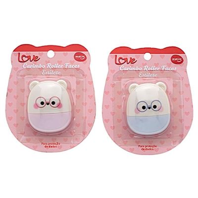 Carimbo Roller Faces + Estilete Love Molin Rosa Pastel