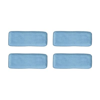 Conjunto de Travessas Retangular Média Orgânico Breeze 33x13cm 4 Peças Porto Brasil Azul