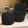 Poltrona Decorativa Com Puff Orgânico Molly Veludo Preto - Desk Design