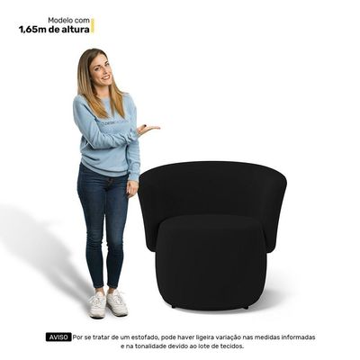 Kit 02 Poltronas Decorativas Aisha Orgânica Veludo Preto - Desk Design