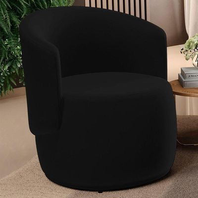 Kit 02 Poltronas Decorativas Aisha Orgânica Veludo Preto - Desk Design