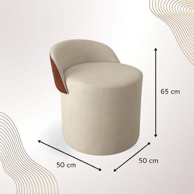 Puff Encosto Corino Suede Redondo Confortável Sala Moderno Cinza Escuro