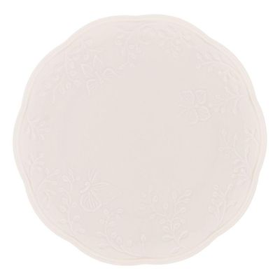 Jogo 12 Prato De Sobremesa Porcelana New Bone Butterfly Branco Off White Lyor 19cm