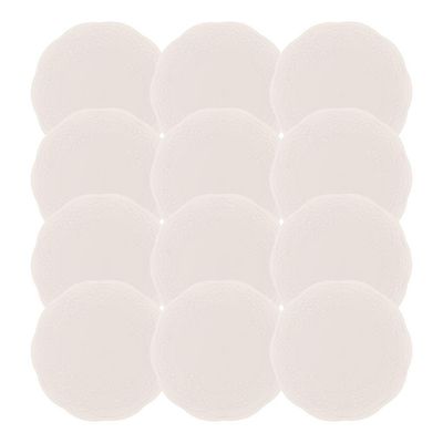 Jogo 12 Prato De Sobremesa Porcelana New Bone Butterfly Branco Off White Lyor 19cm