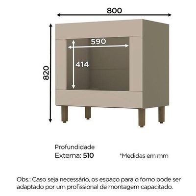 Balcão Forno De Embutir Connect Duna Cristal - Henn